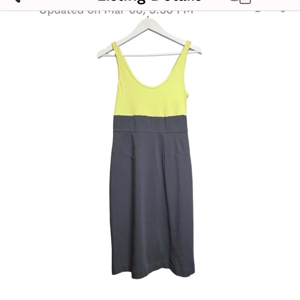 Theory | Gray and Yellow Colorblock Viscose Dress Sz 8/M